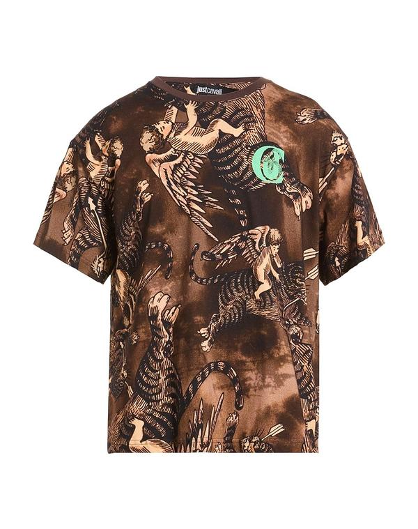 ジャストカバリ メンズ トップス プルオーバー JUST CAVALLI Ｔシャツ Brown 赤銅色