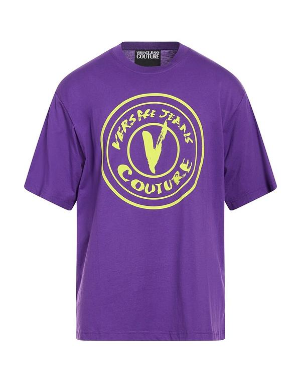 ヴェルサーチ メンズ トップス Tシャツ VERSACE JEANS COUTURE Ｔシャツ Plum プラム