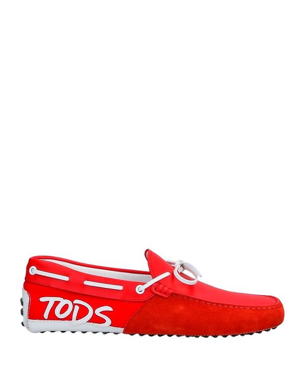 トッズ メンズ シューズ スリッポン・ローファー TOD\u0027S モカシン Red 赤いこと