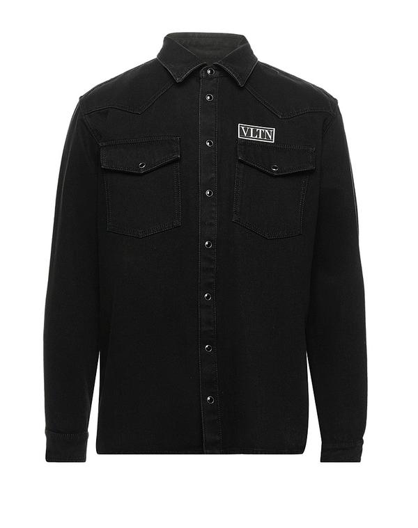 ヴァレンティノ メンズ トップス シャツ VALENTINO GARAVANI デニムシャツ Black ブラック