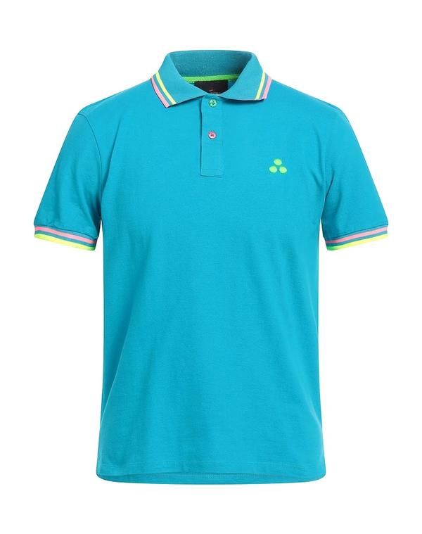 ピューテリー メンズ トップス ポロシャツ PEUTEREY ポロシャツ Turquoise Blue ブルー
