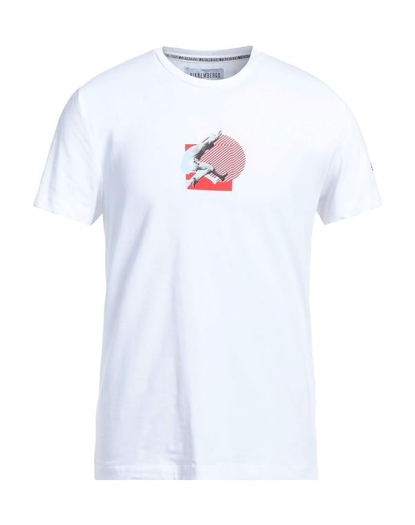 ビッケンバーグス メンズ トップス ティーシャツ BIKKEMBERGS Ｔシャツ White 白いこと トップス-Tシャツ・カットソー