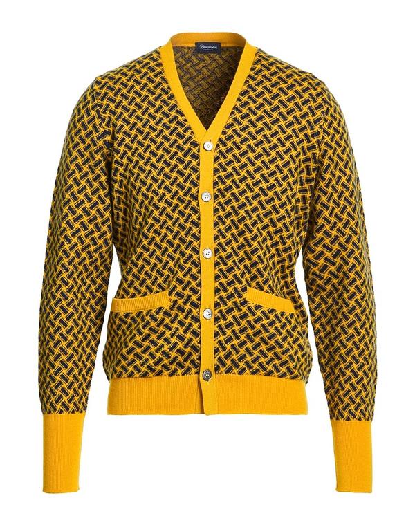 ドルモア メンズ アウター カーディガン DRUMOHR カシミヤニット Yellow イエロー