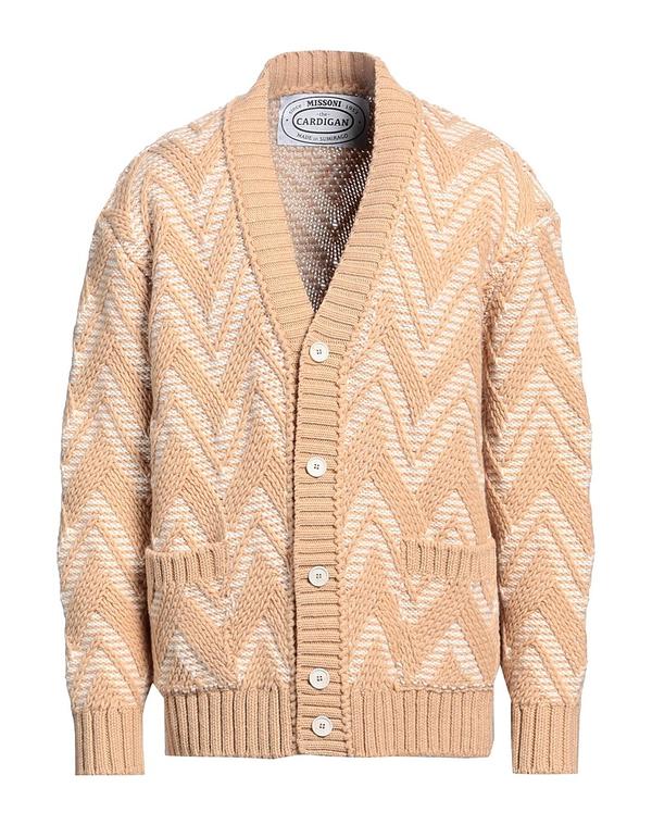 ミッソーニ メンズ アウター カーディガン MISSONI カーディガン Camel キャメル