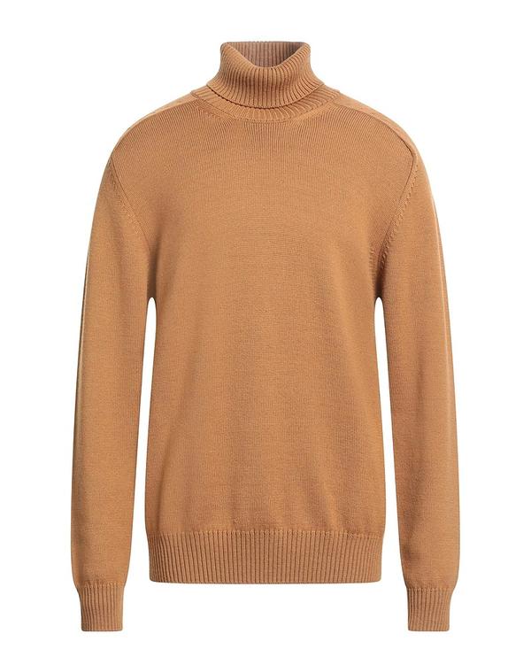 パウロペコラ メンズ アウター ニット・セーター PAOLO PECORA タートルネック Camel キャメル