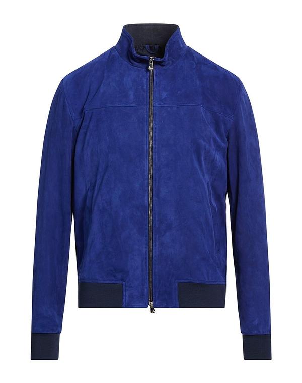 イザイア メンズ アウター ジャケット・ブルゾン ISAIA レザーブルゾン Navy ネイビー 237,510円