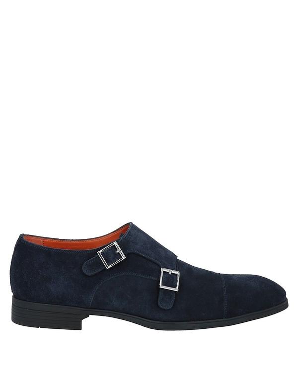 サントーニ メンズ シューズ スリッポン・ローファー SANTONI モカシン Blue Gray グレー