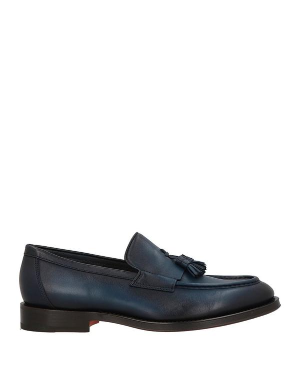 サントーニ メンズ シューズ スリッポン・ローファー SANTONI モカシン Navy ネイビー