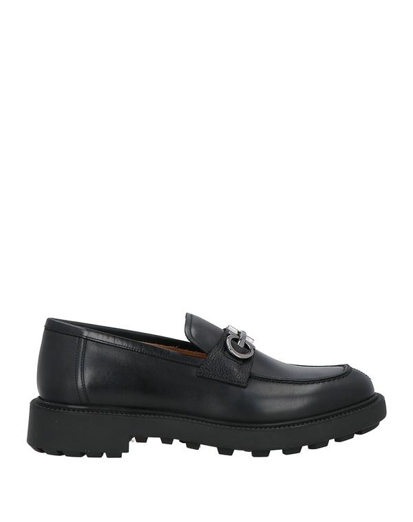 フェラガモ メンズ シューズ スリッポン・ローファー FERRAGAMO モカシン Black 黒いこと