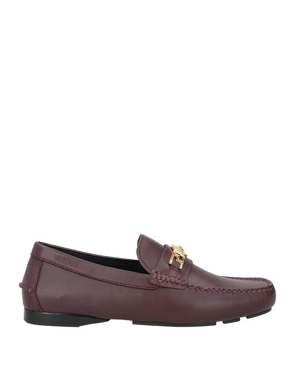 ヴェルサーチ メンズ シューズ スリッポン・ローファー VERSACE モカシン Burgundy バーガンディ