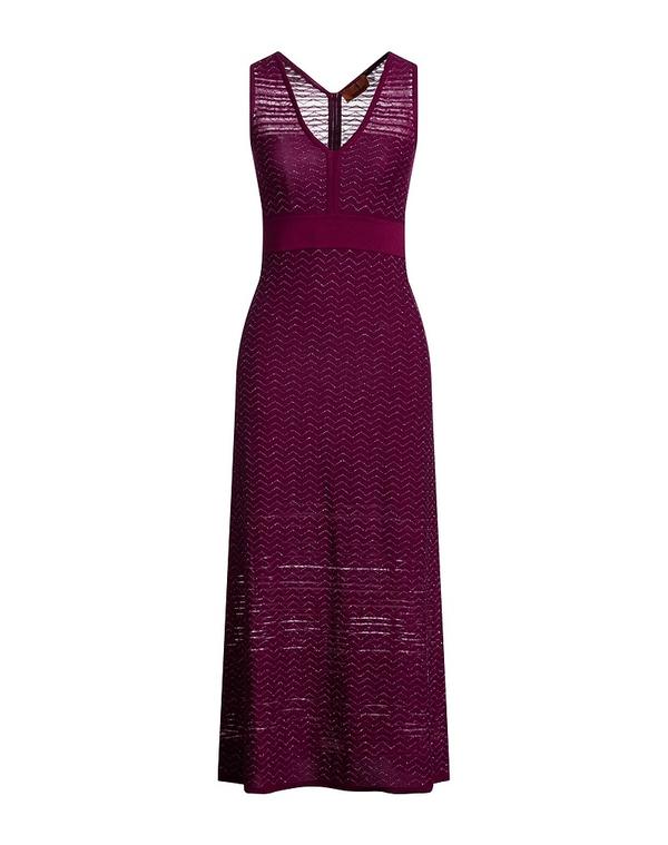 ミッソーニ レディース ドレス ミディ丈ワンピース MISSONI ひざ丈ワンピース Plum プラム