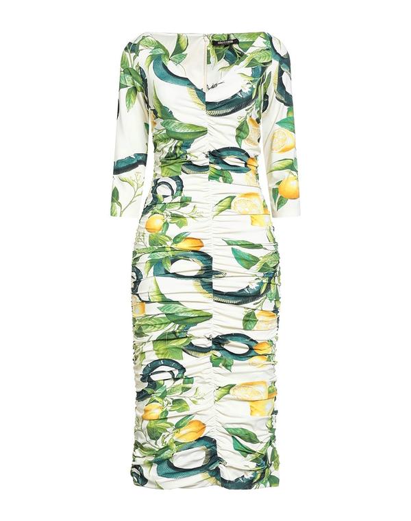 ロベルトカヴァリ レディース ドレス ミディ丈ワンピース ROBERTO CAVALLI チューブドレス Off-White オフホワイト