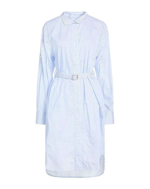 フェラガモ レディース ドレス ミディ丈ワンピース FERRAGAMO シュミーズドレス Sky Blue ブルー