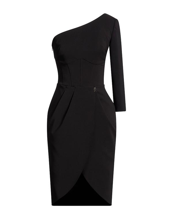 エリザベッタフランキ レディース ドレス ELISABETTA FRANCHI ワンショルダードレス Black ブラック