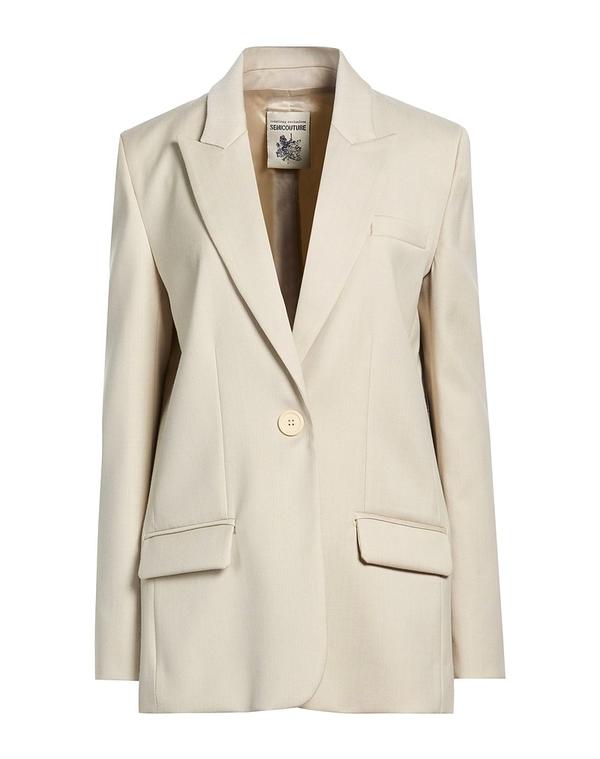セミクチュール レディースーツ ブレザー SEMICOUTURE テーラードジャケット Beige ベージュ