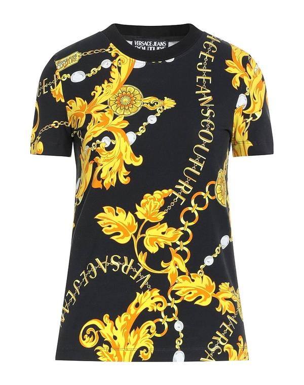 ヴェルサーチ レディース トップス Tシャツ VERSACE JEANS COUTURE Ｔシャツ Black ブラック
