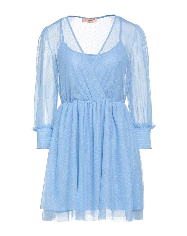 ツインセット レディース トップス ワンピース TWINSET ミニワンピース・ドレス Azure Blue ブルー