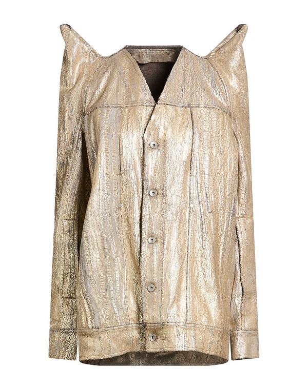 リックオウエンス レディース アウター 上衣・上衣 RICK OWENS ジーンズ上衣 Platinum