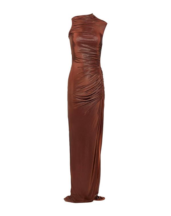 リックオウエンスリリーズ レディース トップス ワンピース RICK OWENS LILIES ロングワンピース・ドレス Brown ブラウン