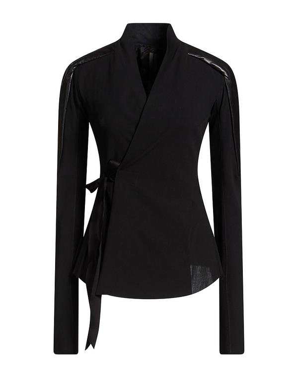 リックオウエンス レディース アウター コート RICK OWENS ピーコート＆ダブルブレスト Black ブラック