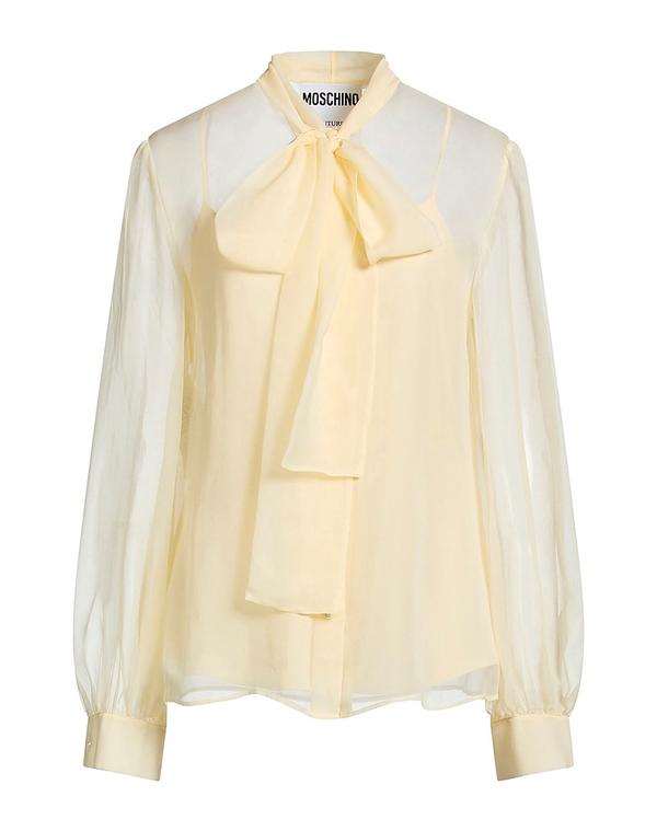 モスキーノ レディース トップス シャツ MOSCHINO シルクシャツ＆ブラウス Pastel Yellow イエロー