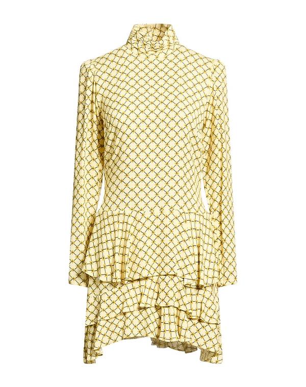 エリザベッタフランキ レディース トップス ワンピース ELISABETTA FRANCHI ミニワンピース・ドレス Pastel Yellow イエロー