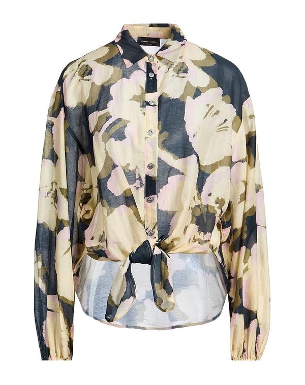 ロベルトコリーナ レディース トップス シャツ ROBERTO COLLINA 柄入りシャツ&ブラウス Pastel Yellow イエロー