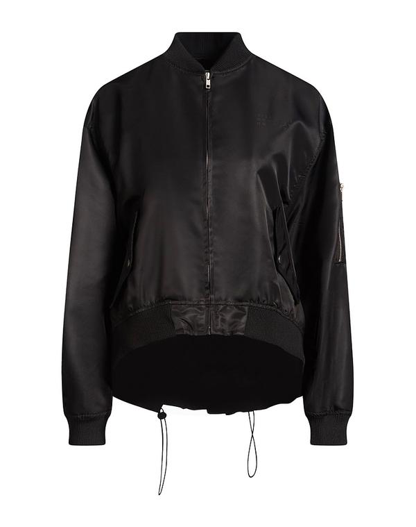 マルタンマルジェラ レディース アウター 上衣・上衣 MM6 MAISON MARGIELA ボンバージャケット Black 黒いこと コート・ジャケット-レディースファッション