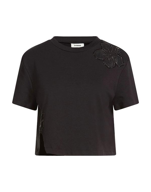 サンドロ レディース トップス Tシャツ SANDRO Tシャツ Black ブラック