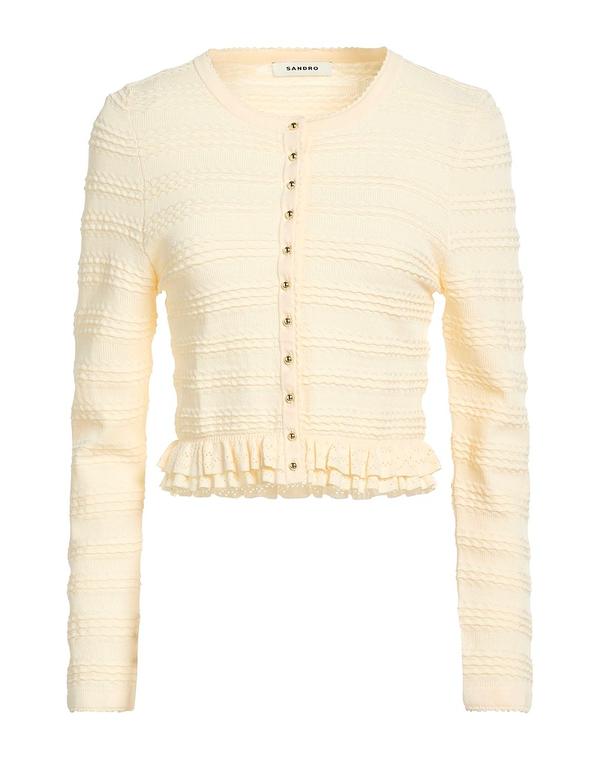 サンドロ レディース ニット カーディガン SANDRO カーディガン Off-White オフホワイト