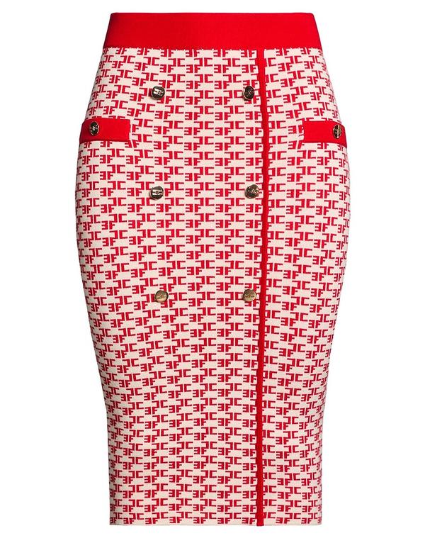 エリザベッタフランキ レディース ボトムスカート ELISABETTA FRANCHI ミディ丈スカート Red レッド