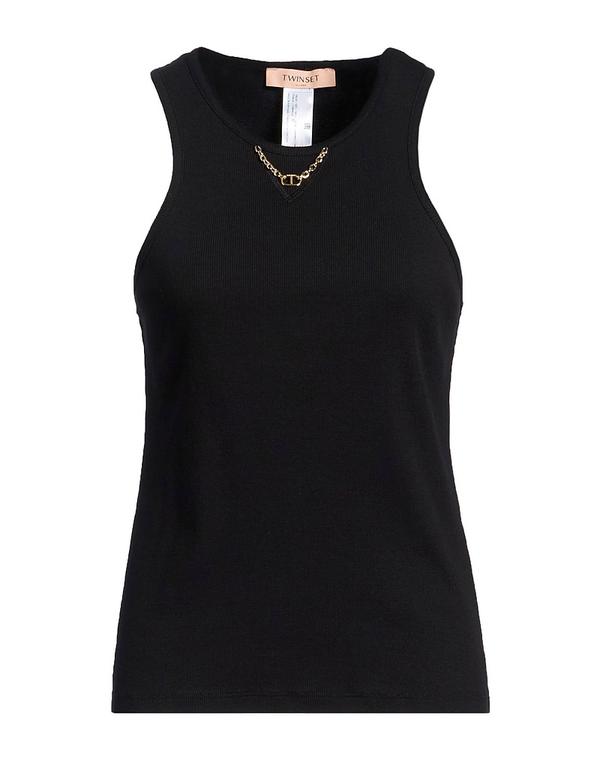 ツインセット レディース トップス シャツ TWINSET タンクトップ Black ブラック|ReVida 店