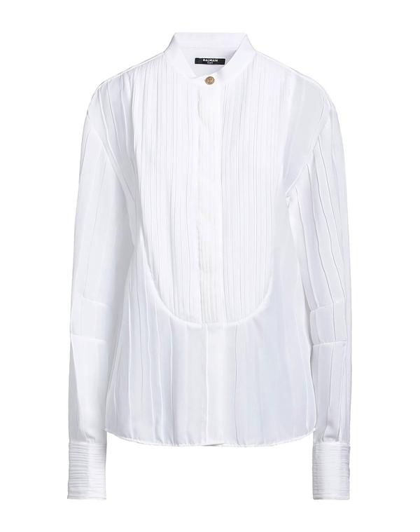 バルマン レディース トップス シャツ BALMAIN 無地シャツ＆ブラウス White ホワイト