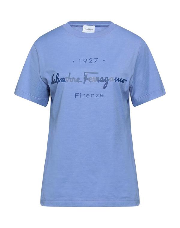フェラガモ レディース トップス Tシャツ FERRAGAMO Ｔシャツ Blue Gray グレー 39,520円