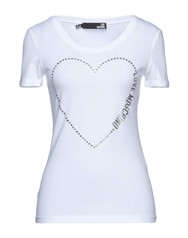優しいこと モスキーノ レディース トップス プルオーバー LOVE MOSCHINO Ｔシャツ White 白いこと