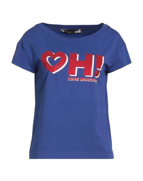 ラブ モスキーノ レディース トップス Tシャツ LOVE MOSCHINO Ｔシャツ Blue ブルー