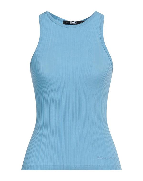 カール ラガーフェルド レディース トップス シャツ KARLAGERFELD タンクトップ Light Blue ブルー