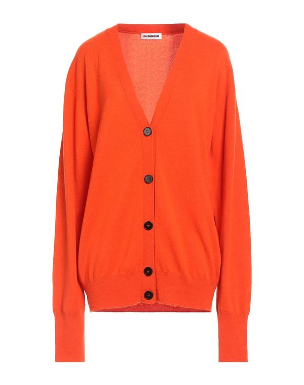 ジル・サンダー レディース アウター カーディガン JIL SANDER カシミヤニット Orange オレンジ