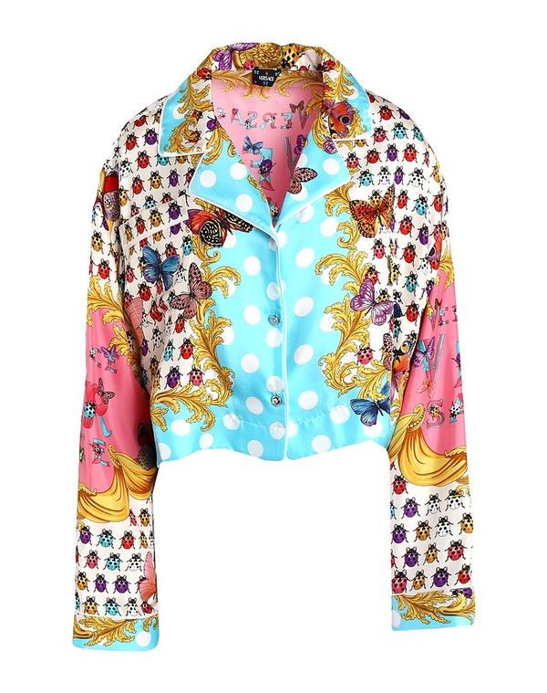 ヴェルサーチ レディース トップス シャツ VERSACE シルクシャツ＆ブラウス Ivory アイボリー