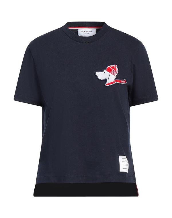 トム赤銅色 レディース トップス プルオーバー THOM BROWNE Ｔシャツ Navy 米国海軍