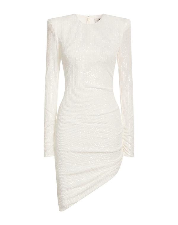 エリザベッタフランキ レディース トップス ワンピース ELISABETTA FRANCHI スパンコールドレス White ホワイト