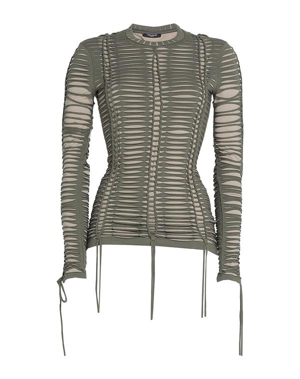 バルマン レディース トップス シャツ BALMAIN トップス Sage Green グリーン｜ReVida 店 105,400円