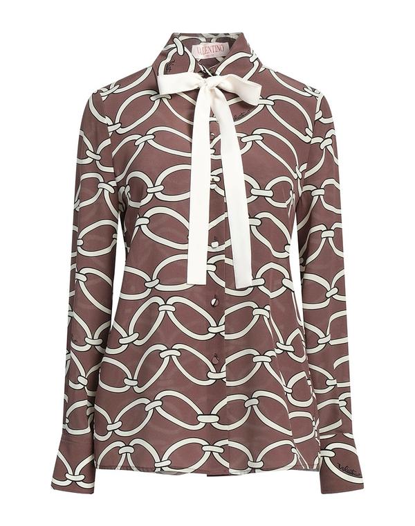 ヴァレンティノ レディース トップス シャツ VALENTINO GARAVANI 柄入りシャツ＆ブラウス Chocolate Brown ブラウン｜ReVida 店 173,400円