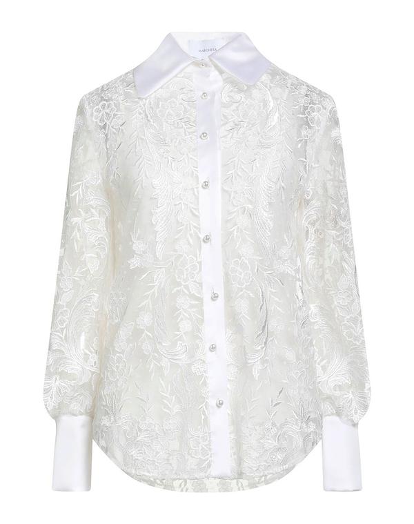 マルケッサ レディース トップス シャツ MARCHESA 無地シャツ＆ブラウス White ホワイト