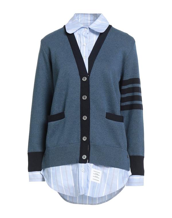 トムブラウン レディース アウター カーディガン THOM BROWNE カーディガン Blue Gray グレー