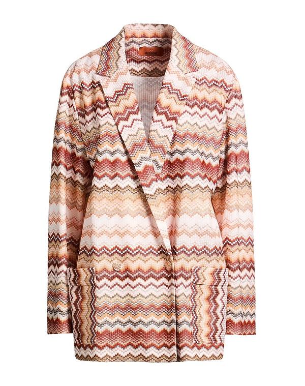 ミッソーニ レディース アウター ジャケット・ブルゾン MISSONI テーラードジャケット Reddish Brown ブラウン