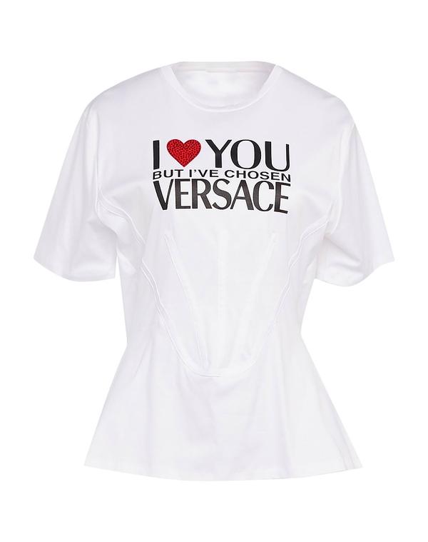 ヴェルサーチ レディース トップス プルオーバー VERSACE Ｔシャツ White 白いこと