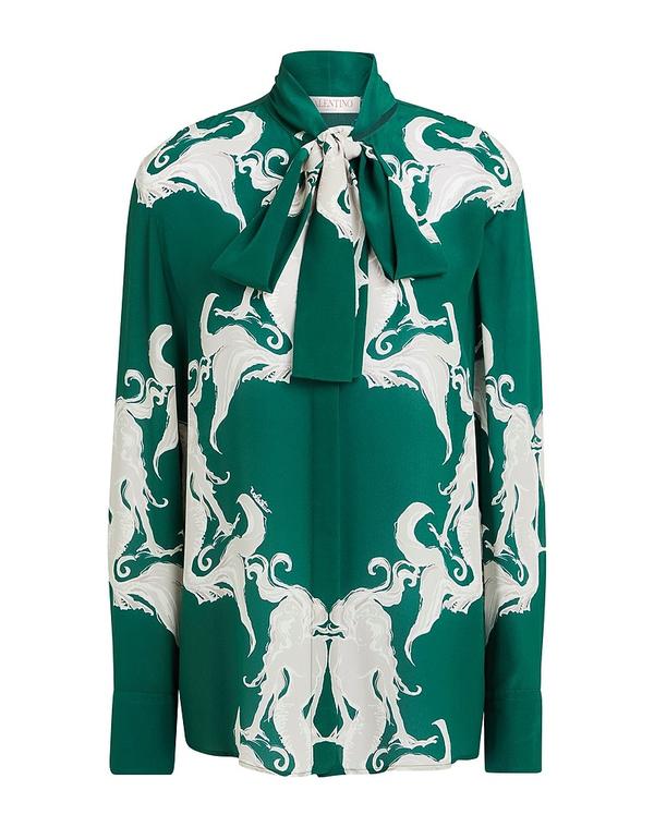 ヴァレンティノ レディース トップス プルオーバー VALENTINO GARAVANI 地絹プルオーバー＆トップ Green 緑であること