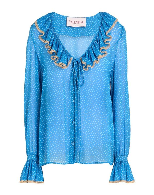 ヴァレンティノ レディース トップス プルオーバー VALENTINO GARAVANI 絹地プルオーバー＆トップ Azure Blue 青色