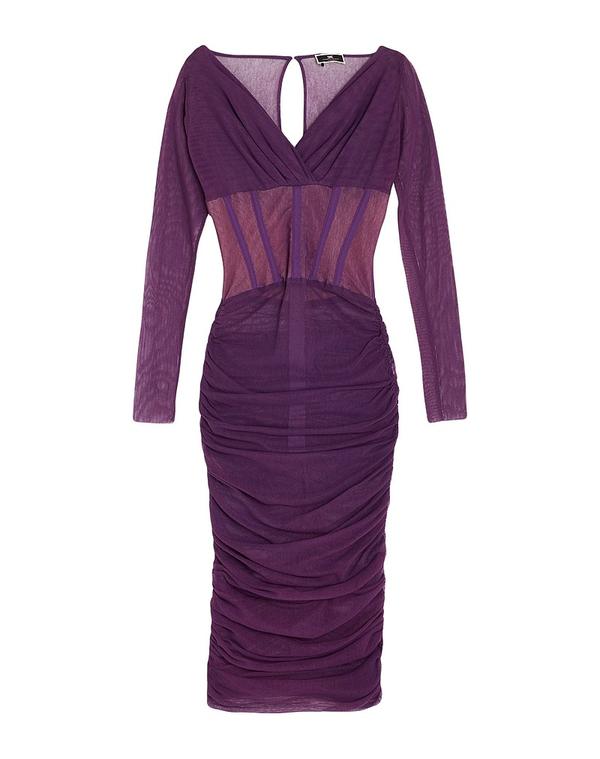 エリザベッタフランキ レディース トップス ワンピース ELISABETTA FRANCHI ひざ丈ワンピース Purple パープル